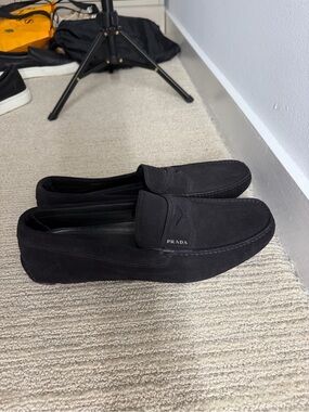 Ada Black Suede Penny Loafers